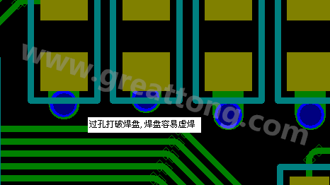 PCB設(shè)計(jì)案例分析：過孔破焊盤，造成SMT虛焊