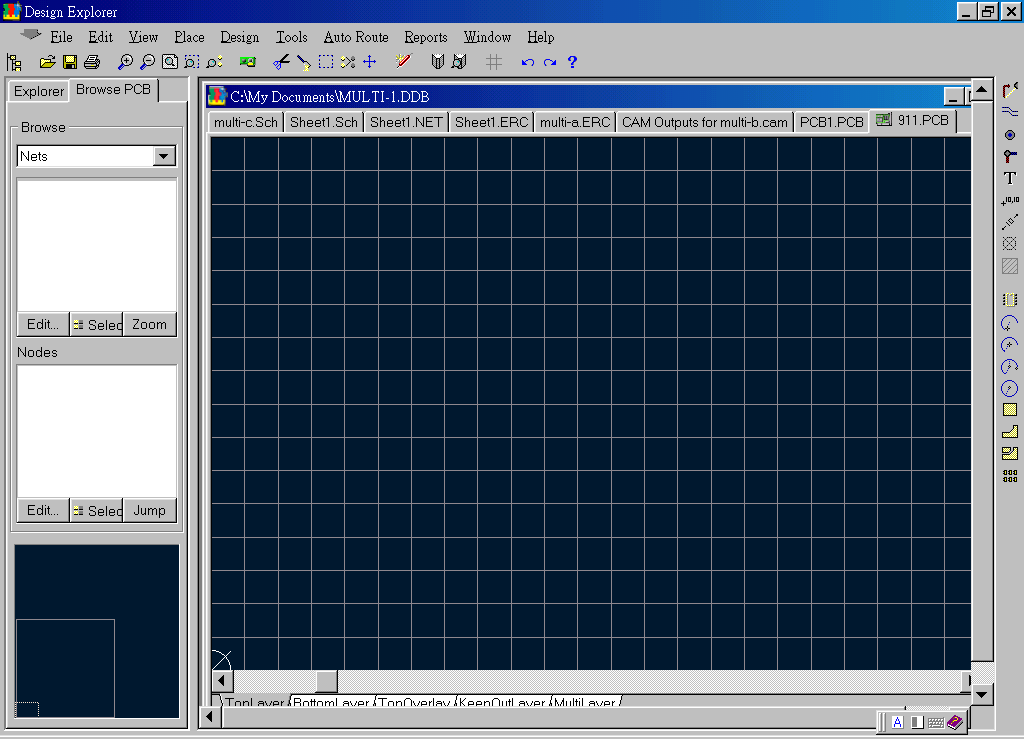先預(yù)備一個PCB編輯環(huán)境，不必設(shè)置邊界。