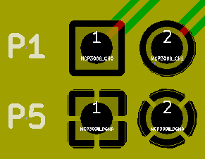 TOP層鋪鋪的狀態(tài)，到下方排pad為GND，連接GND Copper zone 都是設(shè)定Thermal relief Pad