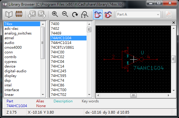  library 包含多個component (schematics symbol)。