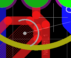 圖28 雙層手動(dòng)布線?使用Shift +SPACEBAR來(lái)選擇各種線的角度模式。